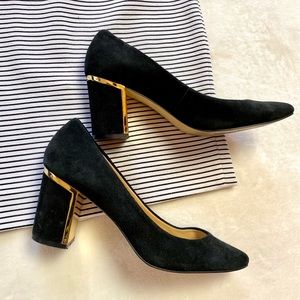 Talbots Gold Rimmed Black Block Heels